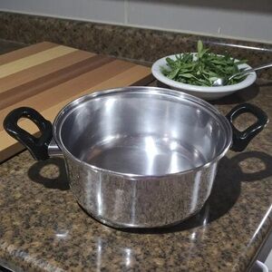 Premium Stainless Steel Pot with Black Handles